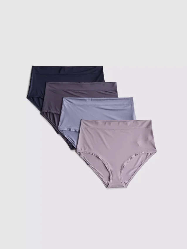 4-pack microvezel slips met hoge taille