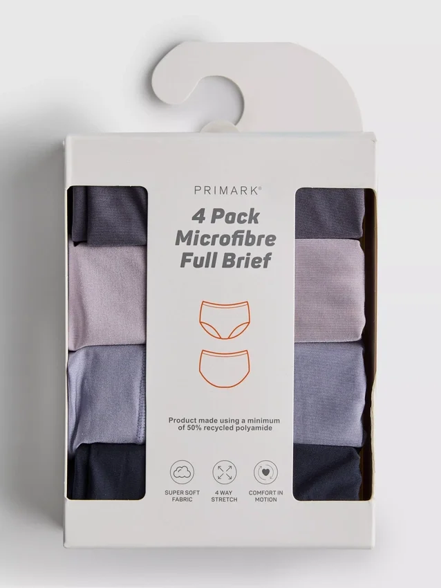 4-pack microvezel slips met hoge taille