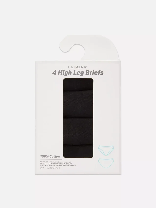 4-pack slipjes met hoge beenuitsnijding