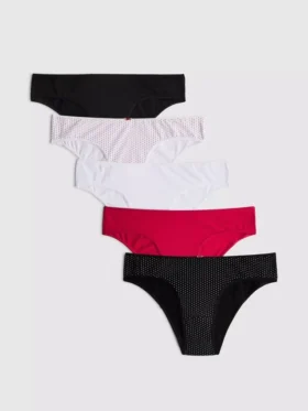 5-pack bedrukte Braziliaanse slipjes van katoenrijk materiaal