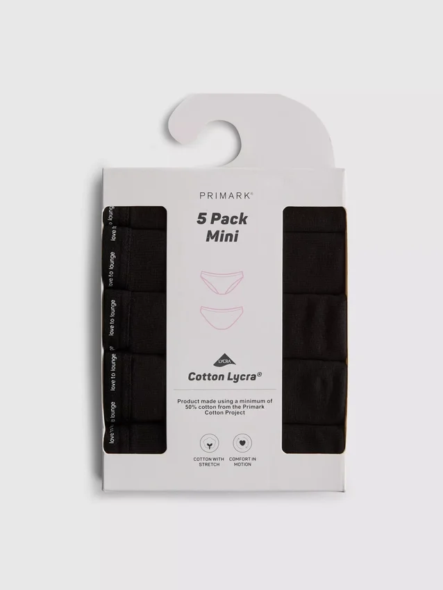 5-pack bikinibroekjes met hoog katoengehalte