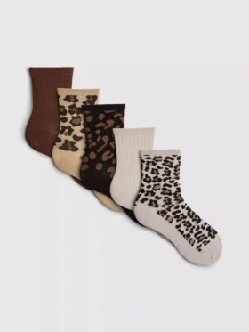 5-pack crew-sokken met dierenprint