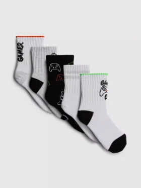 5-pack enkelsokken met gaming-motief