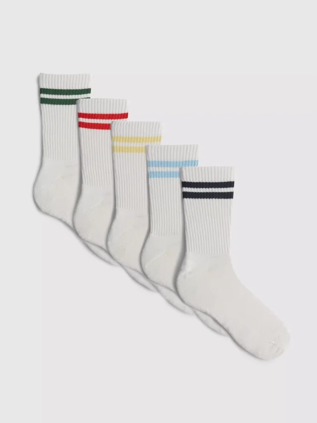 5-pack gestreepte enkelsokken