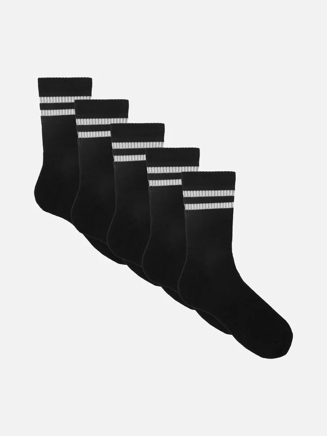 5-pack gestreepte enkelsokken