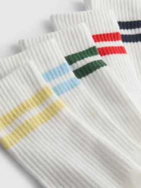 5-pack gestreepte enkelsokken