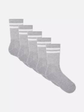 5-pack gestreepte sportsokken