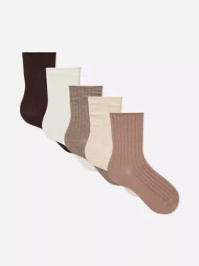 5-pack katoenrijke gemengde kleuren crew-sokken