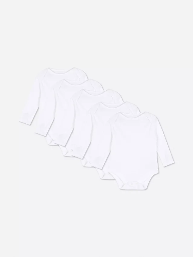 5-pack onmisbare rompertjes met lange mouwen