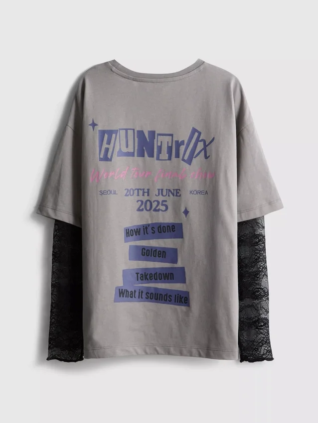 6-15 jaar | K-pop Demon Hunters T-shirt met lange mouwen en kant