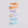 6-pack haarclips met hond-bedeltje en kliksluiting