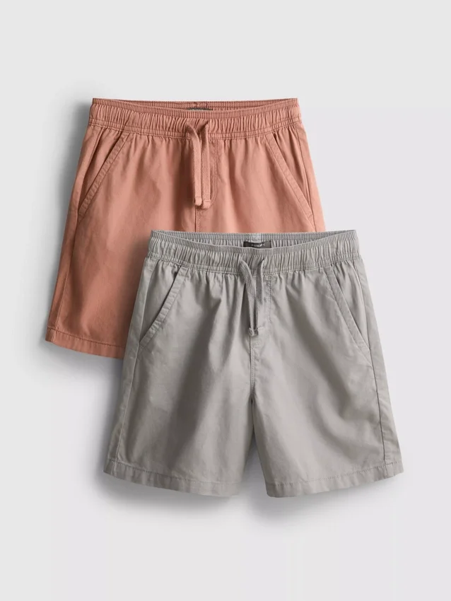 7-15 jaar | 2-pack shorts met trekkoord