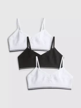 7-15 jaar | 3-pack geribde cropped tops