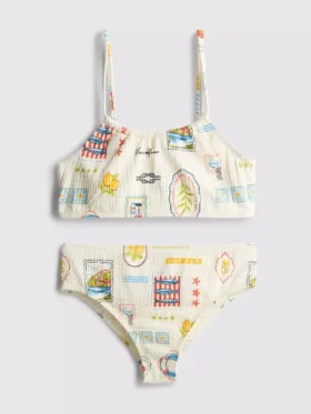 7-15 jaar | bikini met ansichtkaartprint