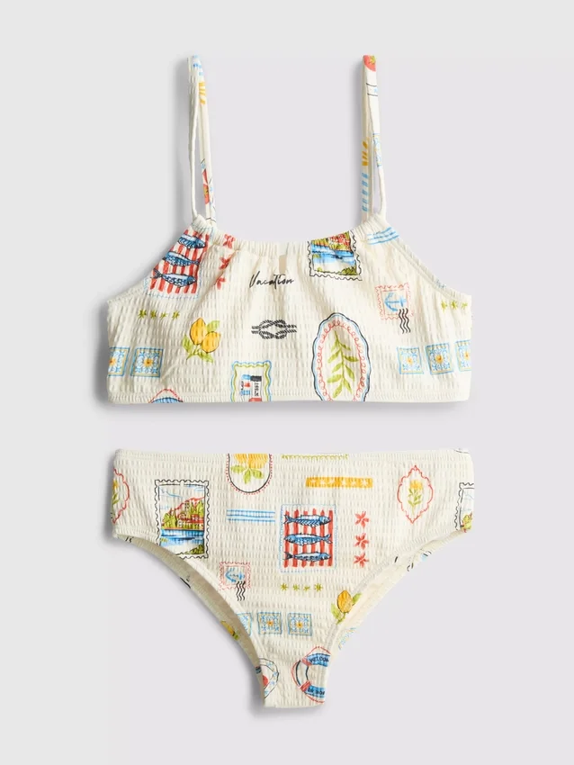 7-15 jaar | bikini met ansichtkaartprint