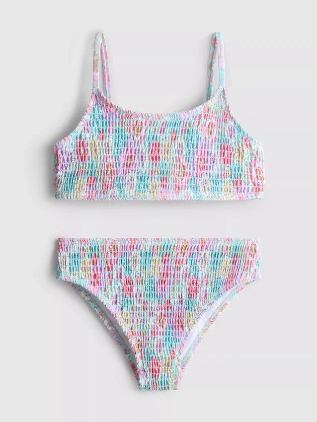 7-15 jaar | bikini met bloemenprint en plooien