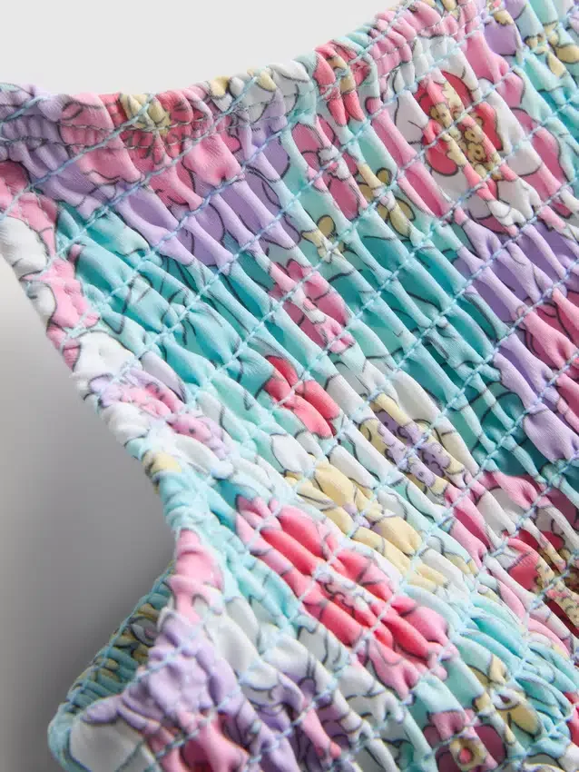 7-15 jaar | bikini met bloemenprint en plooien