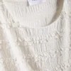 7-15 jaar | Blouse met gekreukelde kapmouwtjes en kanten rand