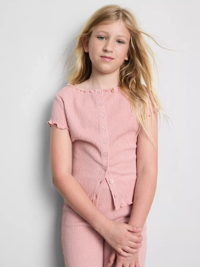 7-15 jaar | blouse met gekreukelde textuur