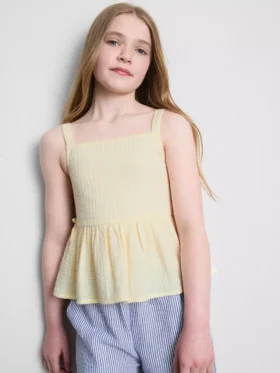 7-15 jaar | blouse met gerimpelde strik