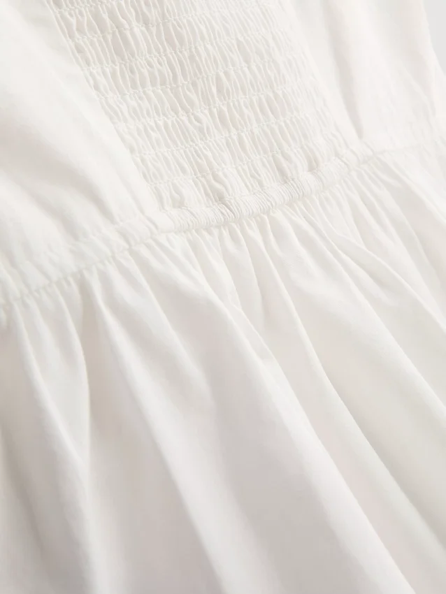 7-15 jaar | Blouse met gerimpelde vierkante hals