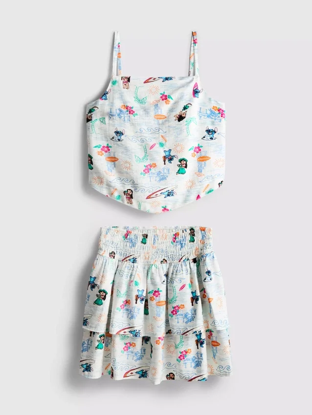 7-15 jaar | Disney's Stitch-top en Rara-rok set