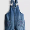 7-15 jaar | geborduurde denim tuinbroek