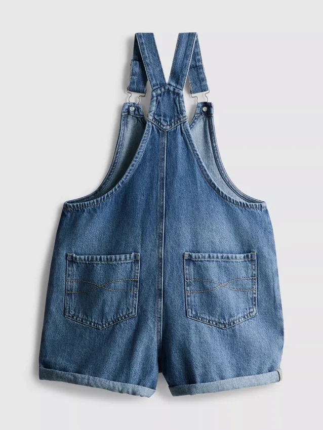 7-15 jaar | geborduurde denim tuinbroek