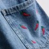 7-15 jaar | geborduurde denim tuinbroek