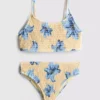 7-15 jaar | gerimpelde bikini met print