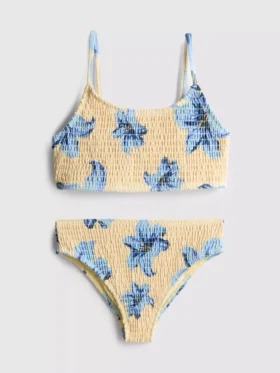 7-15 jaar | gerimpelde bikini met print