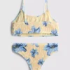 7-15 jaar | gerimpelde bikini met print