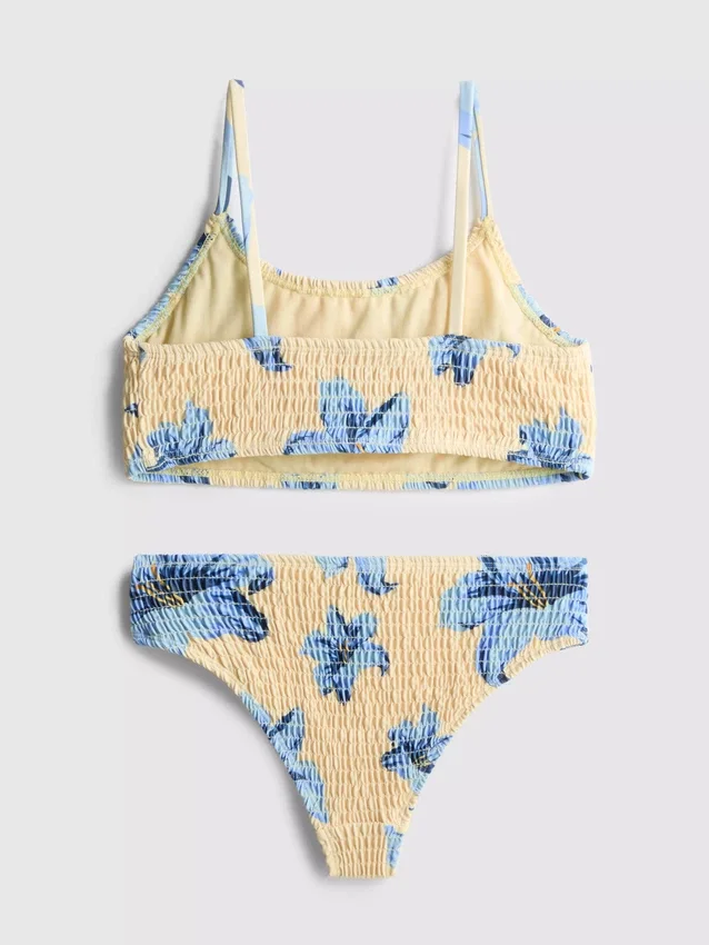 7-15 jaar | gerimpelde bikini met print