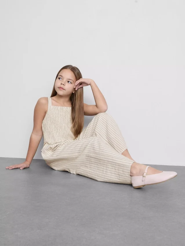 7-15 jaar | gestreepte jumpsuit met plooien