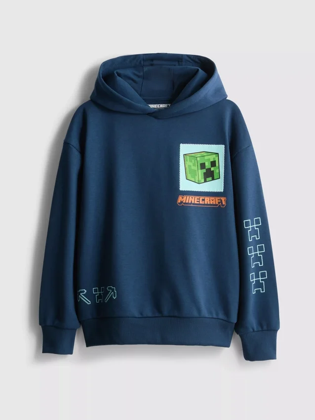 7-15 jaar | hoodie met Minecraft-print, rijk aan katoen