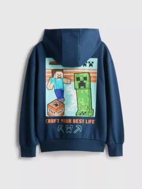 7-15 jaar | hoodie met Minecraft-print, rijk aan katoen
