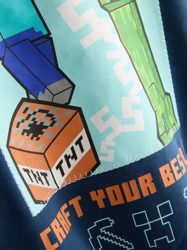 7-15 jaar | hoodie met Minecraft-print, rijk aan katoen
