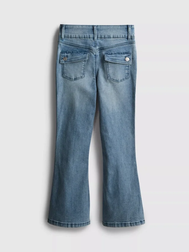 7-15 jaar | Jeans met plooien en uitlopende pijpen