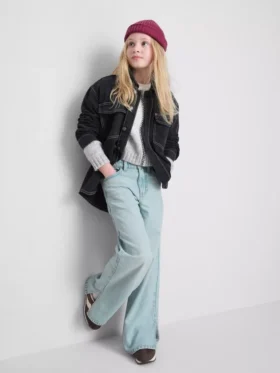7-15 jaar | Jeans met split aan de zoom en wijde pijpen