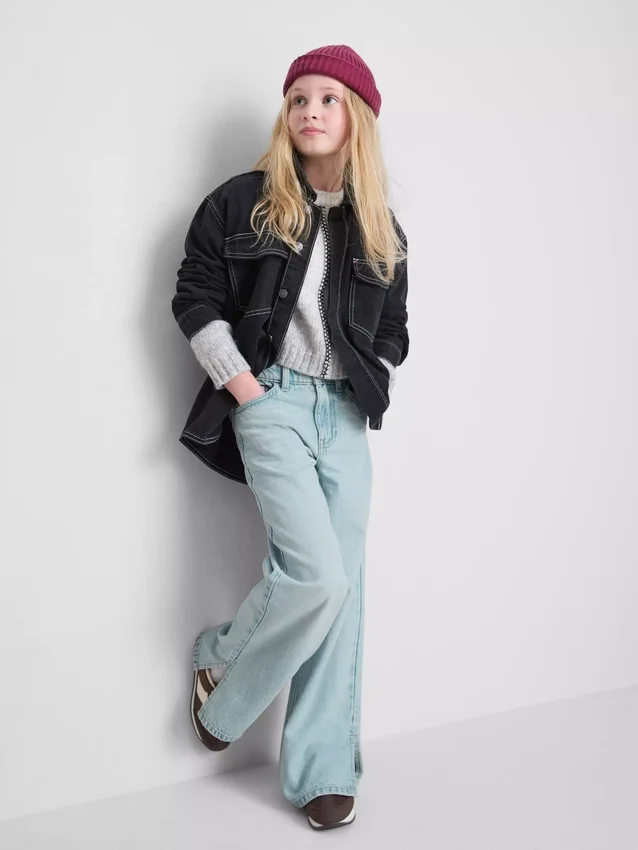 7-15 jaar | Jeans met split aan de zoom en wijde pijpen
