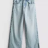 7-15 jaar | Jeans met split aan de zoom en wijde pijpen