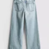 7-15 jaar | Jeans met split aan de zoom en wijde pijpen