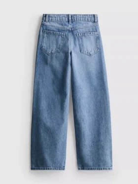 7-15 jaar | Jeans met wijde pijpen en geborduurde bloemenstrik