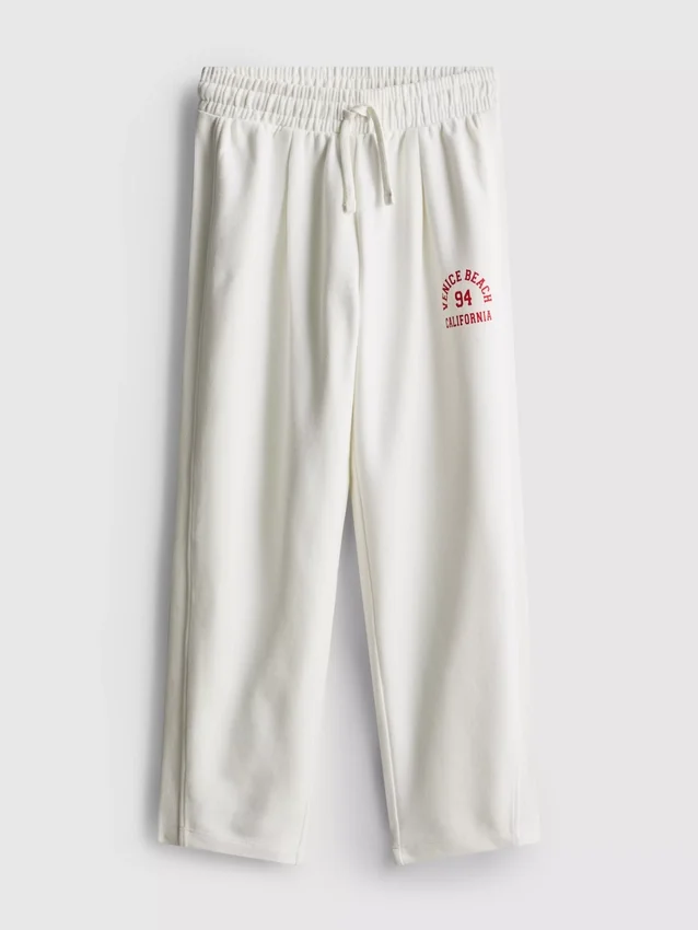 7-15 jaar | Joggingbroek met grafische print en wijde pijpen ‘Venice City’