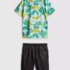 7-15 jaar | set met bedrukt overhemd en Shorts