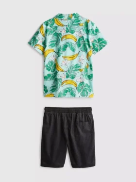 7-15 jaar | set met bedrukt overhemd en Shorts