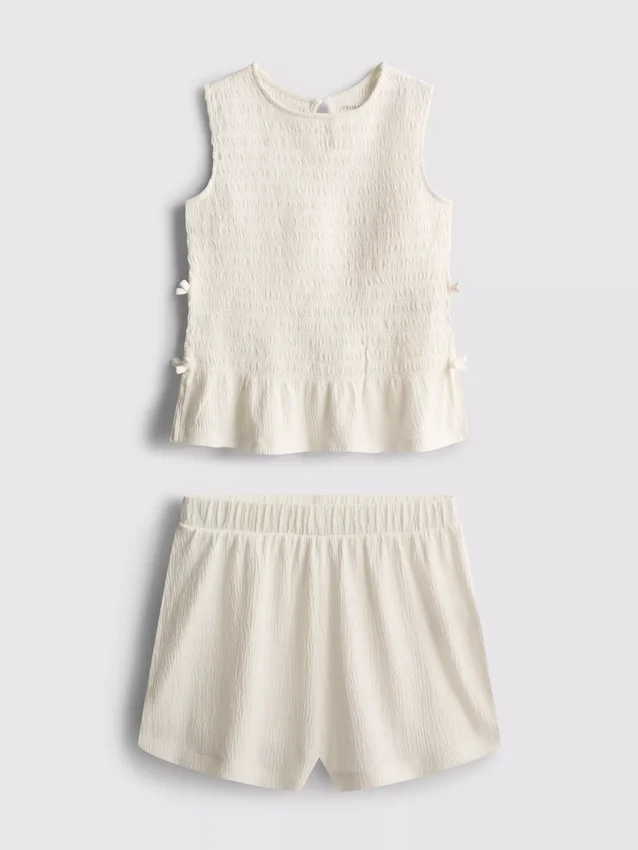7-15 jaar | Set met gerimpeld mouwloos topje en Shorts