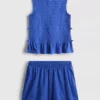7-15 jaar | Set met gerimpeld mouwloos topje en Shorts