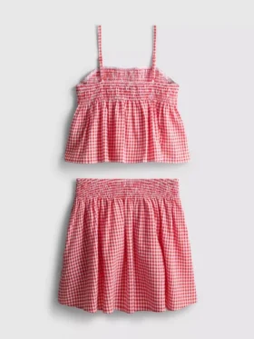7-15 jaar | Set met gingham-blouse en -rok
