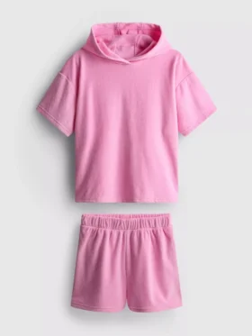 7-15 jaar | Set met hoodie van badstof en Shorts